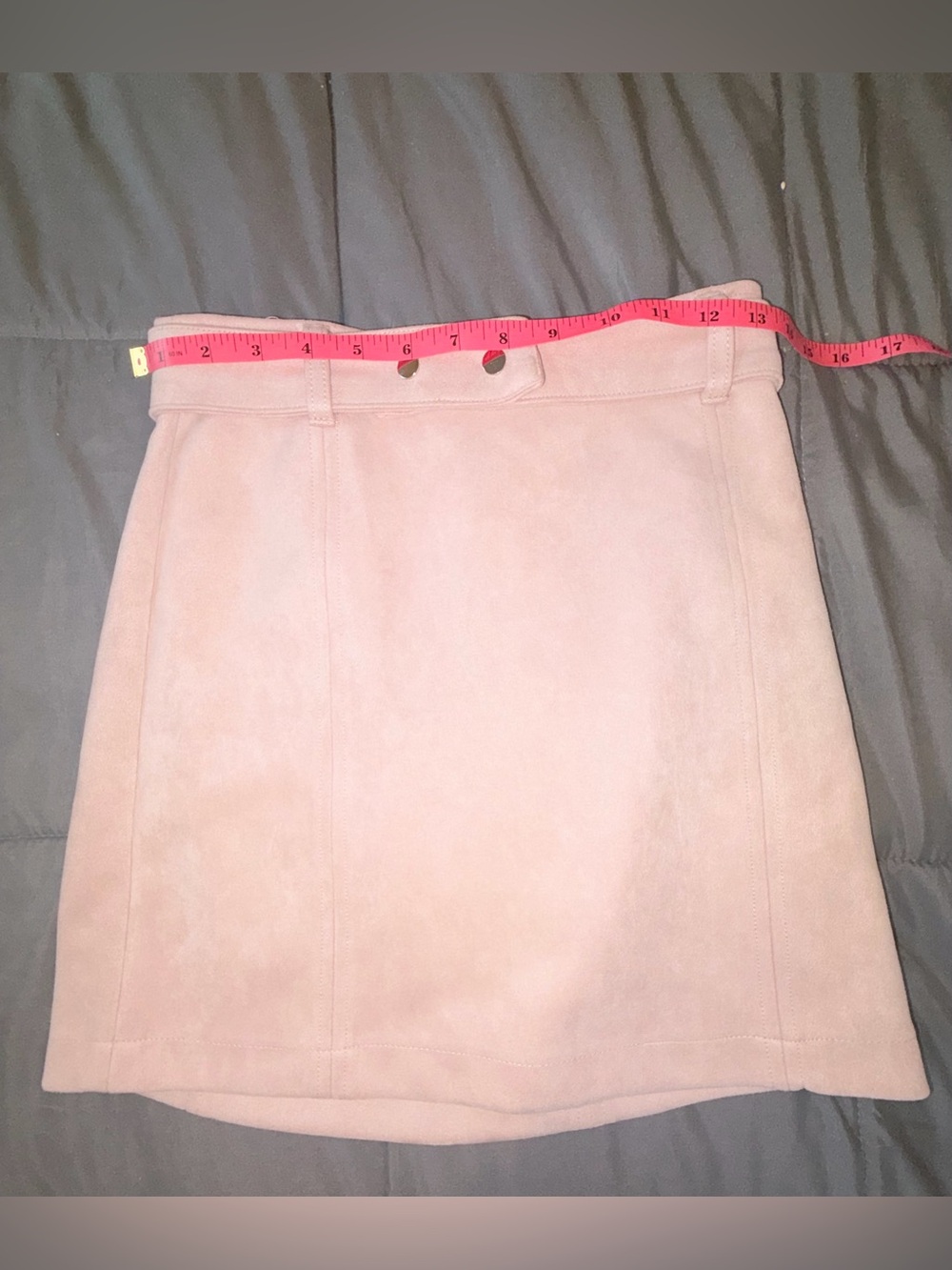 Fashion Nova Blush Pink Faux Suede High Waisted Mini Skirt Size S - Picture 5 of 6